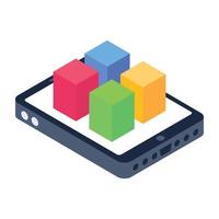 Data analytics isometric style icon vector