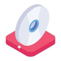 icono isométrico del disco compacto, vector editable