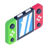 Handheld video game isometric style icon, editable vector