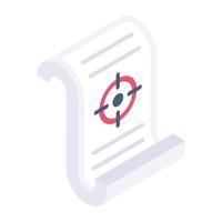 File focus isometric style icon, editable vector