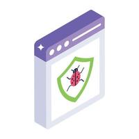 Malicious web in isometric style icon, editable vector