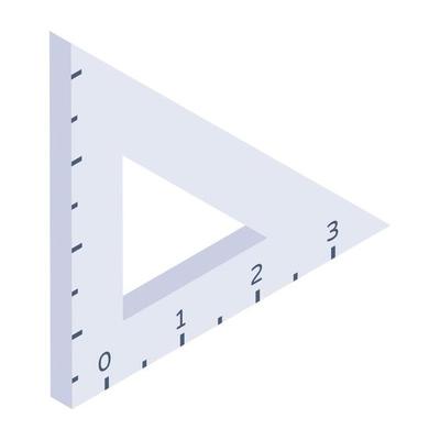 Set square isometric icon, measuring tool