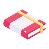 Notebook isometric style icon, editable vector