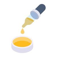 Paint dropper isometric icon, art tool vector