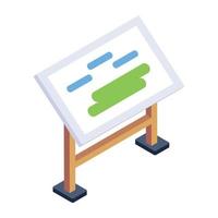 Canvas painting in isometric style icon, editable vector