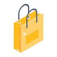 icono de bolsa de compras en vector isométrico