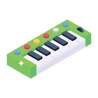Music instrument device, isometric design of piano vector