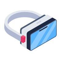 Vr glasses in isometric style icon, virtual reality technology vector