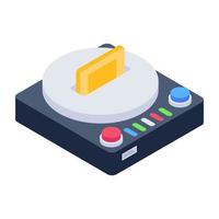 Retro tv console isometric icon vector