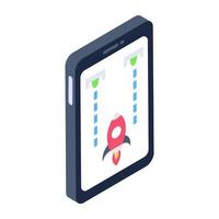 Phone game isometric style icon, editable vector