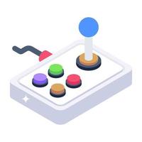 Arcade controller isometric icon, editable vector