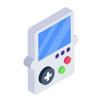 Portable video game isometric style icon, editable vector