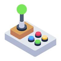 Arcade controller isometric icon, editable vector