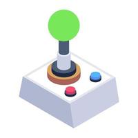 Arcade controller isometric icon, editable vector