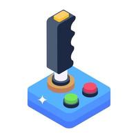 Arcade controller isometric icon, editable vector