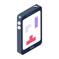 Control column in isometric style icon, editable vector