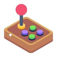 Arcade controller isometric icon, editable vector