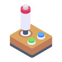 Arcade controller isometric icon, editable vector