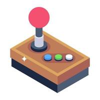 icono isométrico del controlador arcade, vector editable