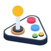 Arcade controller isometric icon, editable vector