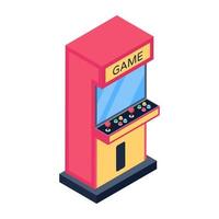 Arcade game isometric icon, editable vector