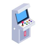 icono isométrico del juego de arcade, vector editable