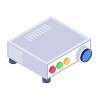 Game projector in isometric style icon, editable vector