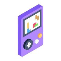 Portable video game isometric style icon, editable vector