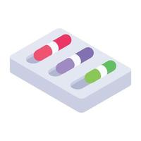 Isometric icon of crayons, artwork tool vector