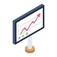 Business presentation, bar graph and pie chart inside board vector