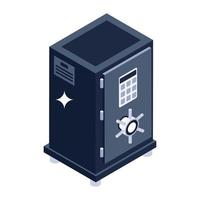 Digital locker icon design, financial vault in editable style