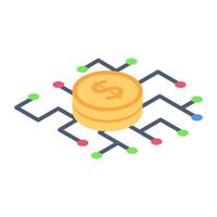 Coin icon in isometric design vector