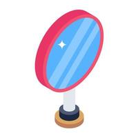 Hand mirror vector in isometric design