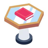 Editable isometric design icon of table vector