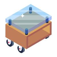 Editable isometric design icon of table vector