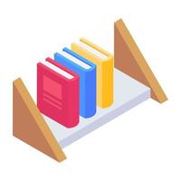 Books archive isometric style icon, trendy and unique vector