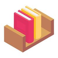 icono de estilo isométrico de archivo de libros, vector moderno y único