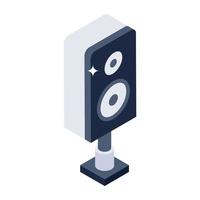 icono de estilo isométrico del altavoz, sistema de sonido vector