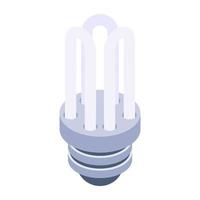 Energy saver isometric icon, light provider vector