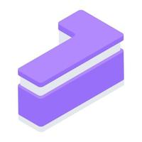 Front desk isometric style icon, editable vector