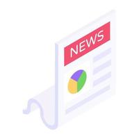 Style of business newsletter in modem isometric vector