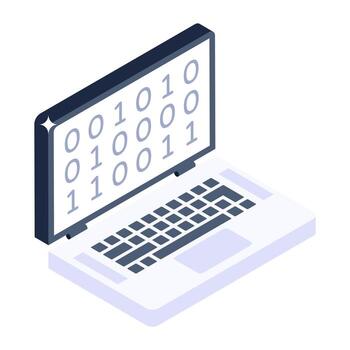 Binary code interface, trendy vector design