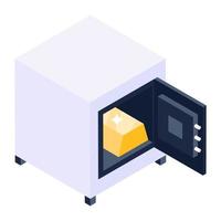 Gold savings icon design, electronic bank vault in editable style vector