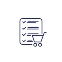 Order list line icon on white vector