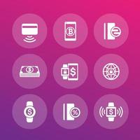 modern payment methods icons set vector