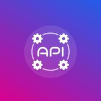 icono api, interfaz de programación de aplicaciones e integración de software vector