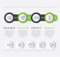 Product development timeline, infographic elements, step labels with line icons for business report, vector illustration