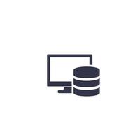 database and computer icon on white vector