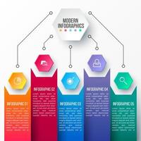 plantilla infográfica vectorial 3d para presentación. visualización de datos comerciales. elementos abstractos concepto creativo para infografía. vector