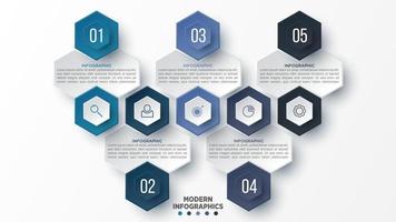 plantilla infográfica vectorial 3d para presentación. visualización de datos comerciales. elementos abstractos concepto creativo para infografía. vector